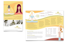 Yoga Instructor & Studio Brochure Template - Word, Publisher, InDesign, Illustrator, Pages, QuarkXPress, CorelDraw