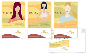 Yoga Instructor & Studio Postcard Template - Word, Publisher, InDesign, Illustrator, Pages, QuarkXPress, CorelDraw