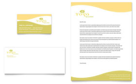 Yoga Instructor & Studio Business Card & Letterhead Template - Word, Publisher, InDesign, Illustrator, Pages, QuarkXPress, CorelDraw
