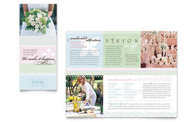 Wedding & Event Planning Trifold Brochure Template - Word, Publisher, InDesign, Illustrator, Pages, QuarkXPress, CorelDraw