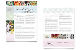 Wedding & Event Planning Datasheet Template - Word, Publisher, InDesign, Illustrator, Pages, QuarkXPress, CorelDraw