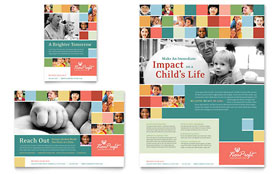 Non Profit Association for Children Flyer & Ad Template - Word, Publisher, InDesign, Illustrator, Pages, QuarkXPress, CorelDraw