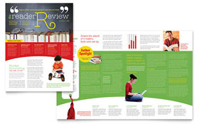 Bookstore & Library Newsletter Template - Word, Publisher, InDesign, Illustrator, Pages, QuarkXPress, CorelDraw