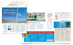 Utility & Energy Company Newsletter Template - Word, Publisher, InDesign, Illustrator, Pages, QuarkXPress, CorelDraw