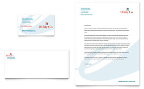 Utility & Energy Company Business Card & Letterhead Template - Word, Publisher, InDesign, Illustrator, Pages, QuarkXPress, CorelDraw