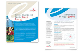 Utility & Energy Company Datasheet Template - Word, Publisher, InDesign, Illustrator, Pages, QuarkXPress, CorelDraw