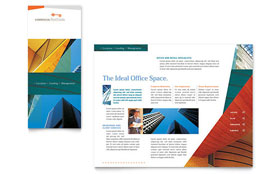 Commercial Real Estate Property Trifold Brochure Template - Word, Publisher, InDesign, Illustrator, Pages, QuarkXPress, CorelDraw