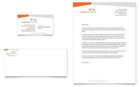 Commercial Real Estate Property Business Card & Letterhead Template - Word, Publisher, InDesign, Illustrator, Pages, QuarkXPress, CorelDraw