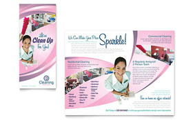 House Cleaning & Maid Services Trifold Brochure Template - Word, Publisher, InDesign, Illustrator, Pages, QuarkXPress, CorelDraw