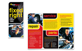 Auto Repair Trifold Brochure Template - Word, Publisher, InDesign, Illustrator, Pages, QuarkXPress, CorelDraw