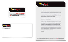 Auto Repair Business Card & Letterhead Template - Word, Publisher, InDesign, Illustrator, Pages, QuarkXPress, CorelDraw