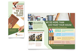 Painter & Painting Contractor Trifold Brochure Template - Word, Publisher, InDesign, Illustrator, Pages, QuarkXPress, CorelDraw