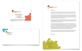 Painter & Painting Contractor Business Card & Letterhead Template - Word, Publisher, InDesign, Illustrator, Pages, QuarkXPress, CorelDraw