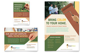 Painter & Painting Contractor Flyer & Ad Template - Word, Publisher, InDesign, Illustrator, Pages, QuarkXPress, CorelDraw