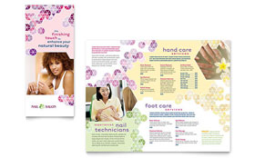 Nail Salon Trifold Brochure Template - Word, Publisher, InDesign, Illustrator, Pages, QuarkXPress, CorelDraw