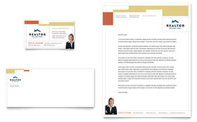 Realtor & Real Estate Agency Business Card & Letterhead Template - Word, Publisher, InDesign, Illustrator, Pages, QuarkXPress, CorelDraw