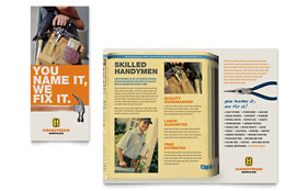 Home Repair Services Trifold Brochure Template - Word, Publisher, InDesign, Illustrator, Pages, QuarkXPress, CorelDraw