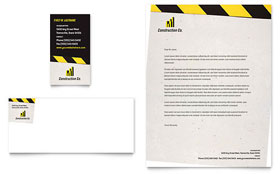 Industrial & Commercial Construction Business Card & Letterhead Template - Word, Publisher, InDesign, Illustrator, Pages, QuarkXPress, CorelDraw