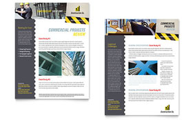 Industrial & Commercial Construction Datasheet Template - Word, Publisher, InDesign, Illustrator, Pages, QuarkXPress, CorelDraw