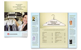Laundry & Dry Cleaners Brochure Template - Word, Publisher, InDesign, Illustrator, Pages, QuarkXPress, CorelDraw