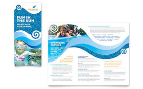 Swimming Pool Cleaning Service Trifold Brochure Template - Word, Publisher, InDesign, Illustrator, Pages, QuarkXPress, CorelDraw