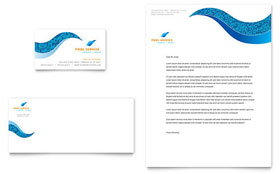 Swimming Pool Cleaning Service Business Card & Letterhead Template - Word, Publisher, InDesign, Illustrator, Pages, QuarkXPress, CorelDraw