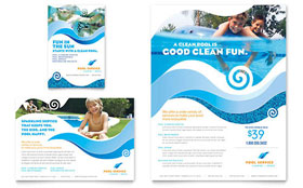 Swimming Pool Cleaning Service Flyer & Ad Template - Word, Publisher, InDesign, Illustrator, Pages, QuarkXPress, CorelDraw