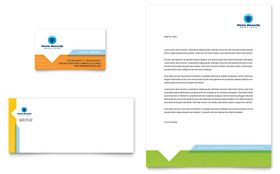 Home Security Systems Business Card & Letterhead Template - Word, Publisher, InDesign, Illustrator, Pages, QuarkXPress, CorelDraw