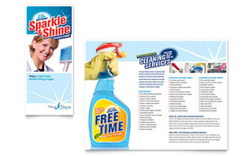 House Cleaning & Housekeeping Trifold Brochure Template - Word, Publisher, InDesign, Illustrator, Pages, QuarkXPress, CorelDraw