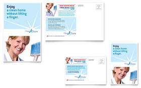 House Cleaning & Housekeeping Postcard Template - Word, Publisher, InDesign, Illustrator, Pages, QuarkXPress, CorelDraw