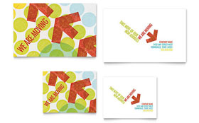 Business Moving Note Card Template - Word, Publisher, InDesign, Illustrator, Pages, QuarkXPress, CorelDraw