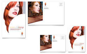 Hair Stylist & Salon Postcard Template - Word, Publisher, InDesign, Illustrator, Pages, QuarkXPress, CorelDraw