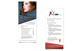 Hair Stylist & Salon Rack Card Template - Word, Publisher, InDesign, Illustrator, Pages, QuarkXPress, CorelDraw