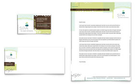 Day Spa Business Card & Letterhead Template - Word, Publisher, InDesign, Illustrator, Pages, QuarkXPress, CorelDraw