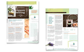 Day Spa Datasheet Template - Word, Publisher, InDesign, Illustrator, Pages, QuarkXPress, CorelDraw