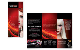 Makeup Artist Trifold Brochure Template - Word, Publisher, InDesign, Illustrator, Pages, QuarkXPress, CorelDraw