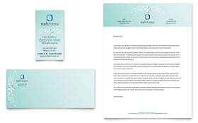Nail Technician Business Card & Letterhead Template - Word, Publisher, InDesign, Illustrator, Pages, QuarkXPress, CorelDraw