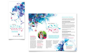 Cosmetology Trifold Brochure Template - Word, Publisher, InDesign, Illustrator, Pages, QuarkXPress, CorelDraw