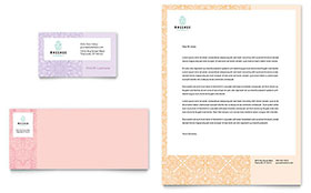 Massage Business Card & Letterhead Template - Word, Publisher, InDesign, Illustrator, Pages, QuarkXPress, CorelDraw