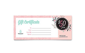 Massage Gift Certificate Template - Word, Publisher, InDesign, Illustrator, Pages, QuarkXPress, CorelDraw