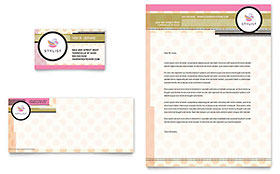 Hairstylist Business Card & Letterhead Template - Word, Publisher, InDesign, Illustrator, Pages, QuarkXPress, CorelDraw