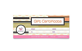 Hairstylist Gift Certificate Template - Word, Publisher, InDesign, Illustrator, Pages, QuarkXPress, CorelDraw