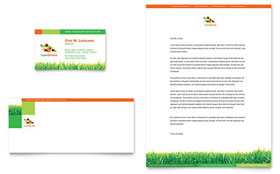Lawn Maintenance Business Card & Letterhead Template - Word, Publisher, InDesign, Illustrator, Pages, QuarkXPress, CorelDraw