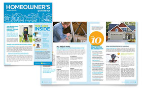 Home Inspection & Inspector Newsletter Template - Word, Publisher, InDesign, Illustrator, Pages, QuarkXPress, CorelDraw