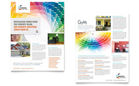 House Painting Contractor Datasheet Template - Word, Publisher, InDesign, Illustrator, Pages, QuarkXPress, CorelDraw