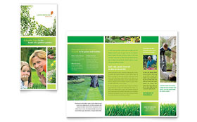 Lawn Mowing Service Trifold Brochure Template - Word, Publisher, InDesign, Illustrator, Pages, QuarkXPress, CorelDraw