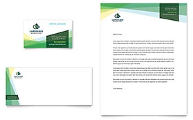 Landscaper Business Card & Letterhead Template - Word, Publisher, InDesign, Illustrator, Pages, QuarkXPress, CorelDraw
