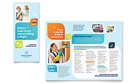 Cleaning Services Trifold Brochure Template - Word, Publisher, InDesign, Illustrator, Pages, QuarkXPress, CorelDraw