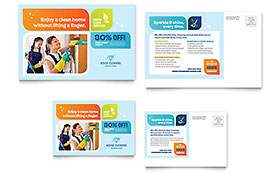 Cleaning Services Postcard Template - Word, Publisher, InDesign, Illustrator, Pages, QuarkXPress, CorelDraw