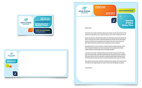 Cleaning Services Business Card & Letterhead Template - Word, Publisher, InDesign, Illustrator, Pages, QuarkXPress, CorelDraw